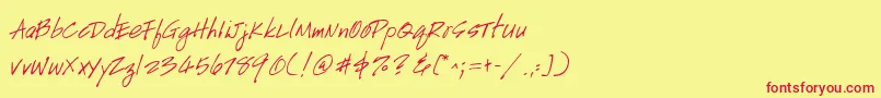 fuente GeHandyscript – Fuentes Rojas Sobre Fondo Amarillo