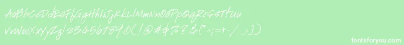 フォントGeHandyscript – 緑の背景に白い文字