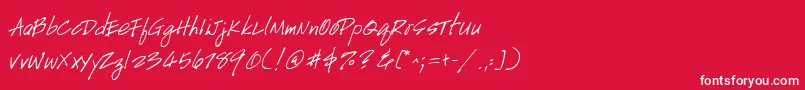 fuente GeHandyscript – Fuentes Blancas Sobre Fondo Rojo