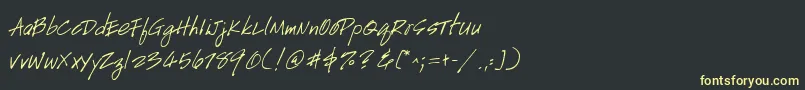 GeHandyscript Font – Yellow Fonts on Black Background