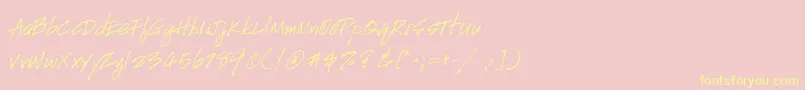 GeHandyscript Font – Yellow Fonts on Pink Background