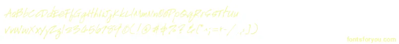 フォントGeHandyscript – 黄色のフォント