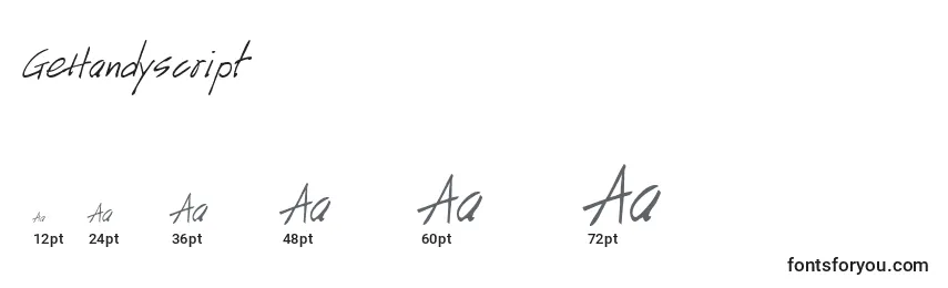 Размеры шрифта GeHandyscript
