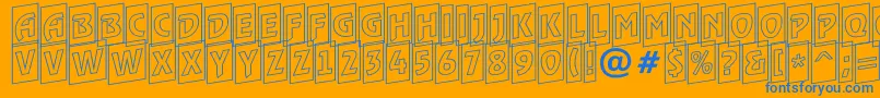 Lisätietoja ARewindertitulcmotlup-fontista ARewindertitulcmotlup-fontti – siniset fontit oranssilla taustalla