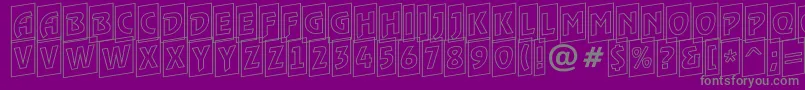 ARewindertitulcmotlup-Schriftart – Graue Schriften auf violettem Hintergrund