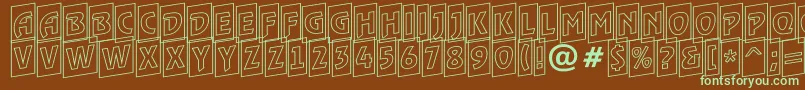 ARewindertitulcmotlup Font – Green Fonts on Brown Background