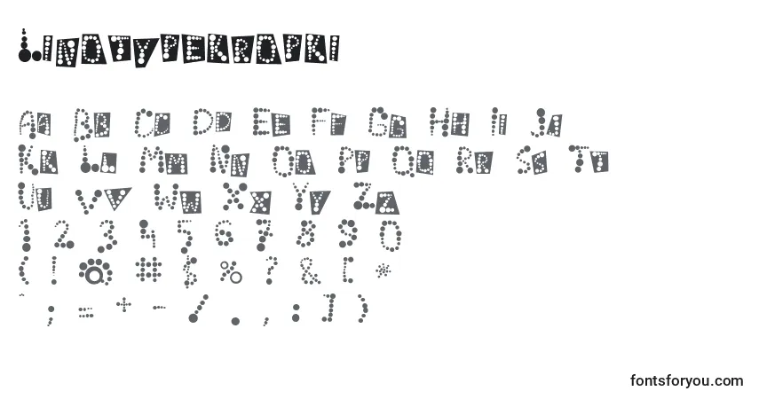Czcionka Linotypekropki – alfabet, cyfry, specjalne znaki