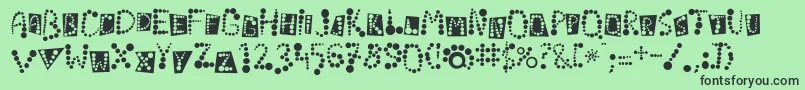 フォントLinotypekropki – 緑の背景に黒い文字