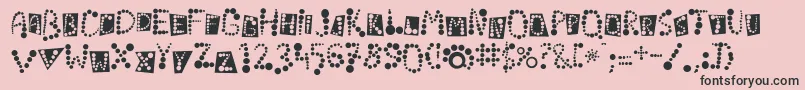 フォントLinotypekropki – ピンクの背景に黒い文字