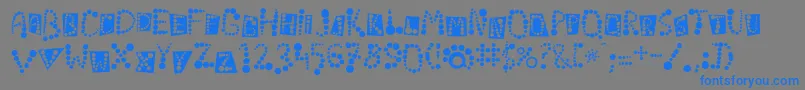 Linotypekropki-Schriftart – Blaue Schriften auf grauem Hintergrund
