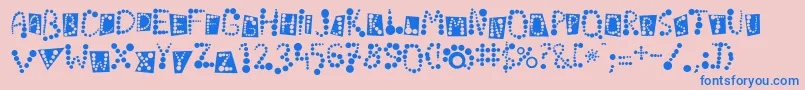 Linotypekropki-Schriftart – Blaue Schriften auf rosa Hintergrund
