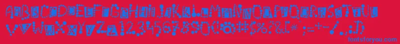 Linotypekropki Font – Blue Fonts on Red Background