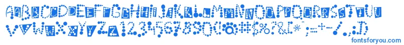 Fonte Linotypekropki – fontes azuis em um fundo branco