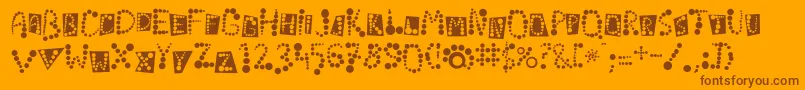フォントLinotypekropki – オレンジの背景に茶色のフォント