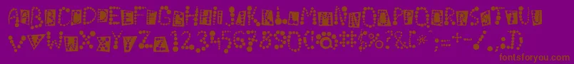 Linotypekropki-Schriftart – Braune Schriften auf violettem Hintergrund