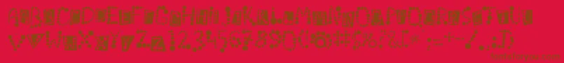 Linotypekropki-fontti – ruskeat fontit punaisella taustalla