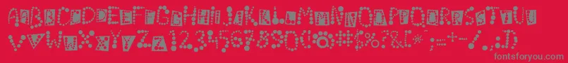 フォントLinotypekropki – 赤い背景に灰色の文字