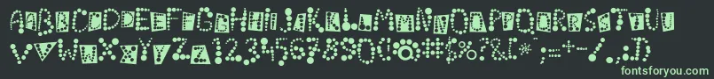 フォントLinotypekropki – 黒い背景に緑の文字