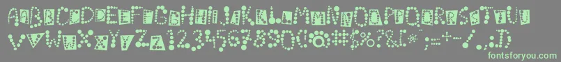 フォントLinotypekropki – 灰色の背景に緑のフォント
