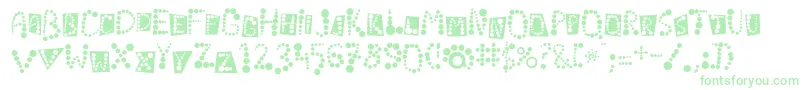 Fonte Linotypekropki – fontes verdes em um fundo branco