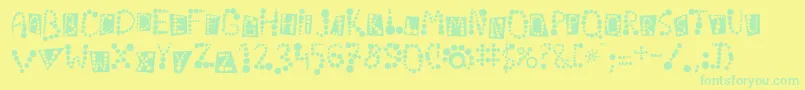 Czcionka Linotypekropki – zielone czcionki na żółtym tle