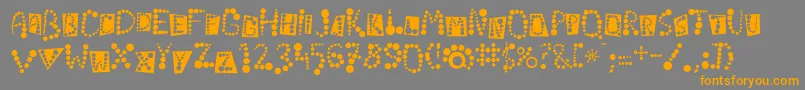Linotypekropki-Schriftart – Orangefarbene Schriften auf grauem Hintergrund