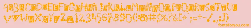 Linotypekropki-Schriftart – Orangefarbene Schriften auf rosa Hintergrund
