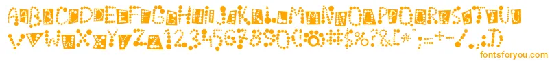 フォントLinotypekropki – 白い背景にオレンジのフォント