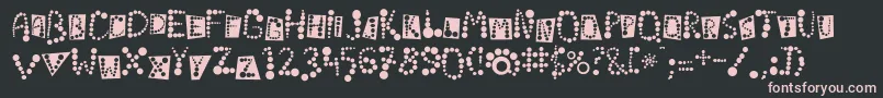フォントLinotypekropki – 黒い背景にピンクのフォント