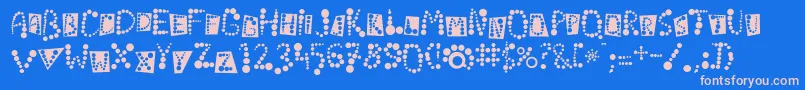 Linotypekropki Font – Pink Fonts on Blue Background
