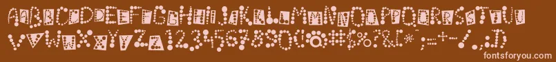 Czcionka Linotypekropki – różowe czcionki na brązowym tle