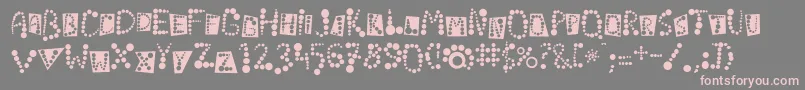 Linotypekropki-fontti – vaaleanpunaiset fontit harmaalla taustalla
