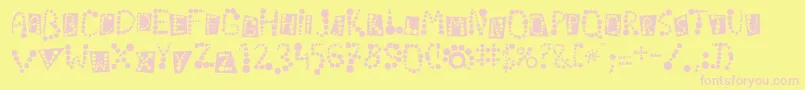 Czcionka Linotypekropki – różowe czcionki na żółtym tle