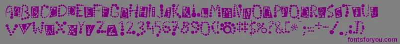 フォントLinotypekropki – 紫色のフォント、灰色の背景