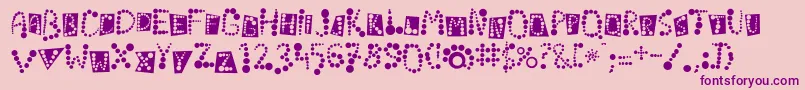 Linotypekropki-fontti – violetit fontit vaaleanpunaisella taustalla