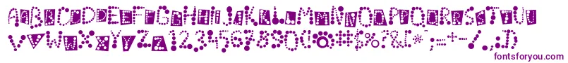 Linotypekropki-fontti – violetit fontit valkoisella taustalla