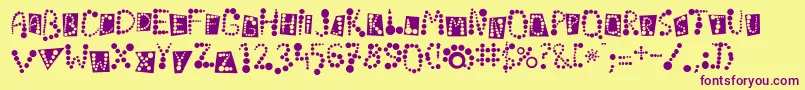 Шрифт Linotypekropki – фиолетовые шрифты на жёлтом фоне