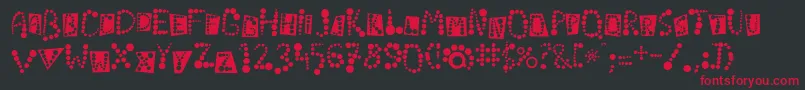 フォントLinotypekropki – 黒い背景に赤い文字