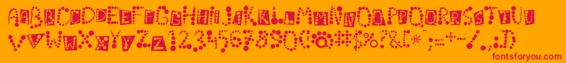 フォントLinotypekropki – オレンジの背景に赤い文字