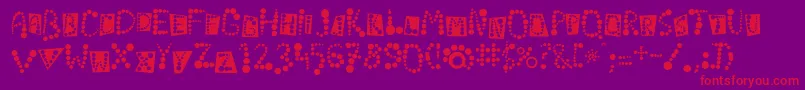 Czcionka Linotypekropki – czerwone czcionki na fioletowym tle