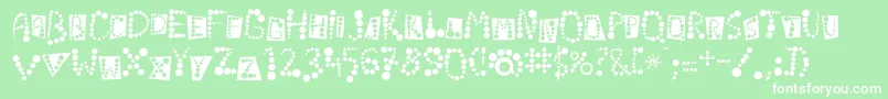 フォントLinotypekropki – 緑の背景に白い文字