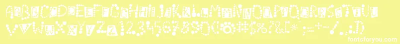 フォントLinotypekropki – 黄色い背景に白い文字