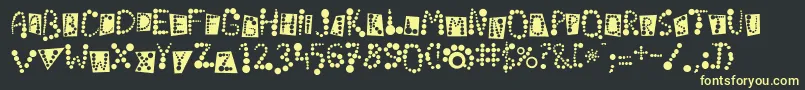 フォントLinotypekropki – 黒い背景に黄色の文字