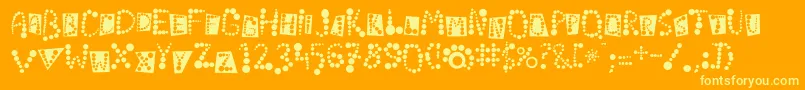 Czcionka Linotypekropki – żółte czcionki na pomarańczowym tle