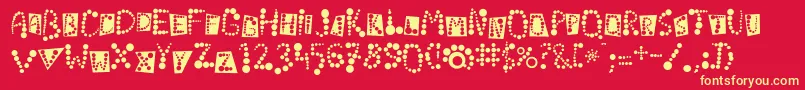 Linotypekropki Font – Yellow Fonts on Red Background