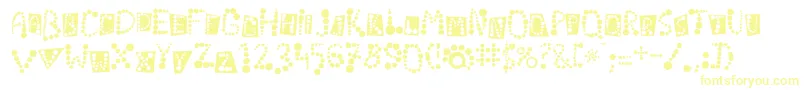 フォントLinotypekropki – 白い背景に黄色の文字