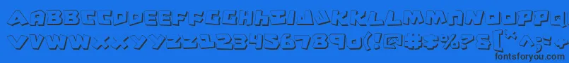 CroMagnumShadow Font – Black Fonts on Blue Background