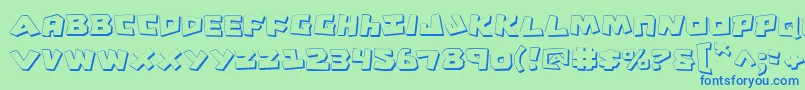 CroMagnumShadow Font – Blue Fonts on Green Background