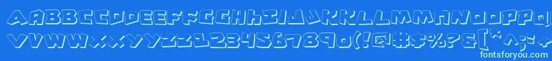 CroMagnumShadow Font – Green Fonts on Blue Background