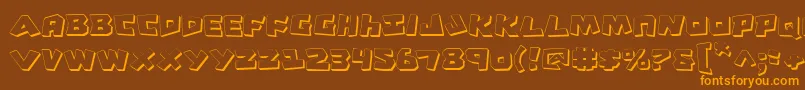 CroMagnumShadow-Schriftart – Orangefarbene Schriften auf braunem Hintergrund